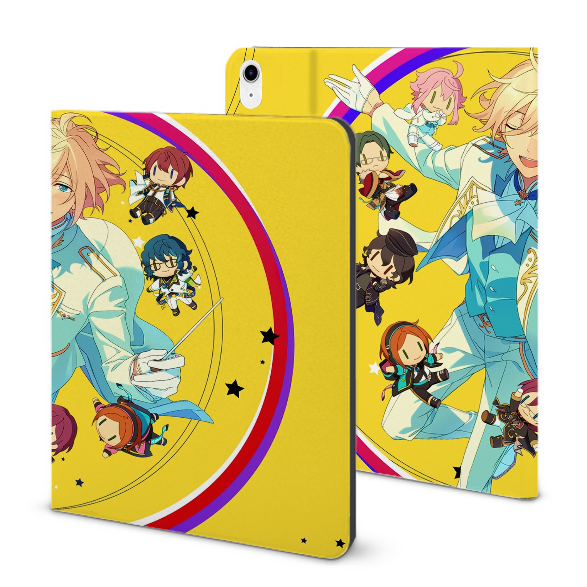 （画像用） あんさんぶるスターズ! Ensemble Stars IPad ケース ブック型 PUレザー TPU 耐衝撃 軽量 薄型 ペン収納なし 全面保護 IPad 各モデル対応